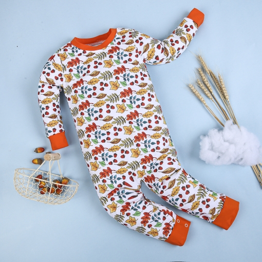 Nice fall leaves boy long bubble - BB2381