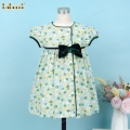 green-floral-dress-velvet-accent-for-girl---bb3344