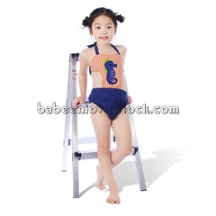 Adorable seahorse applique swimwear for little girl - BB975 seahorse-applique-swimwear-bb975