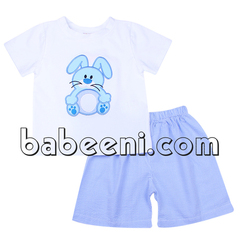 Beautiful bunny applique boy outfit - BB512 bunny-applique-boy-outfit-bb512