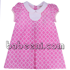 Pink quatrefoil A-line dress - BB620 pink-quatrefoil-a-line-dress